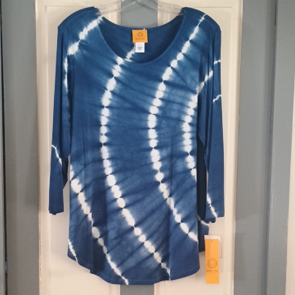 Ruby Rd Blue Tie-Dye Women's Top NWT